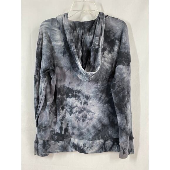 Balance Collection Lightweight Fitted Gray Tie Dye Sleeve Tie Dye Hoodie SMALL - Picture 5 of 6